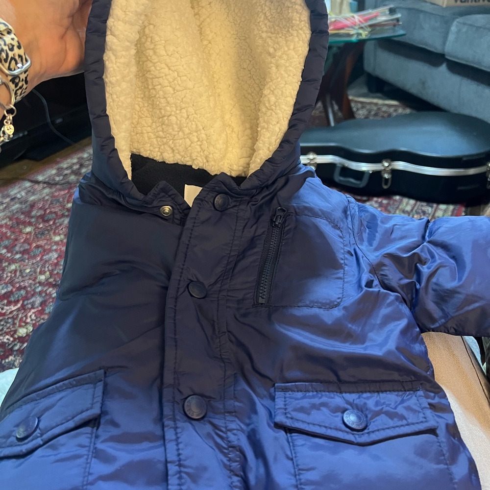 Kids Old Navy Hooded Winter Jacket - Cozy Sherpa Lining